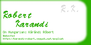 robert karandi business card